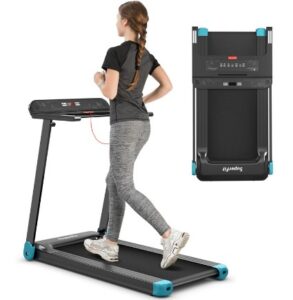 Goplus Compact Superfit with APP Control, Blue Tooth Speaker Treadmill Folding Treadmill